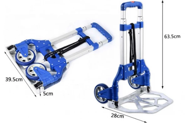 Тележка грузовая двухколесная складная PT-70 г/п 70 кг, колеса полиуретан 100 мм