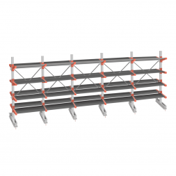 Стеллаж консольный СТ-062 2450х7660х1400 4 яруса +Н двухсторонний