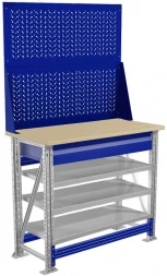 Верстак мини с перфопанелью в сарай M100.MF1/MF1.123