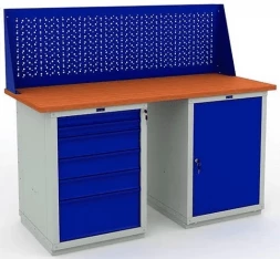 Верстак с полками усиленный производственный W160.WS6/WS1.010