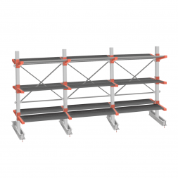 Стеллаж консольный СТ-062 2450х4660х1400 3 яруса +Н двухсторонний