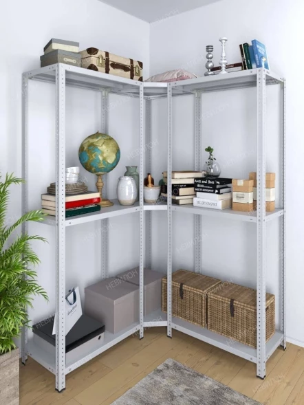 Стеллаж угловой МС 1800х1300х1300/400 мм 3 яруса