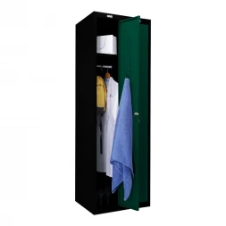 Шкаф металлический гардеробный черный с темно-зеленым