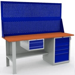 Верстак большой с подвесным ящиком в сарай W200.F2/WS6.120