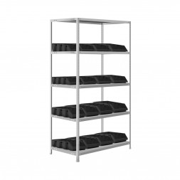 Стеллаж с 16 ящиками и 5 полками 1600х1000х500 5 полок