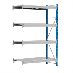Стеллаж SGR-V 350 кг 2500х1500х600 4 яруса (рамы RAL 5015 / настил цинк) ДС