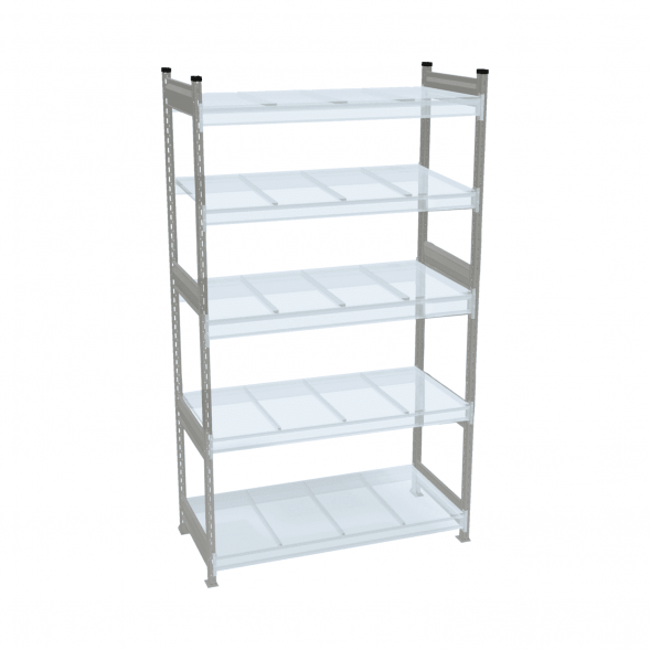Стеллаж СТ-023 2200х1800х800 с 5 ярусами (рамы и настил - окрас)