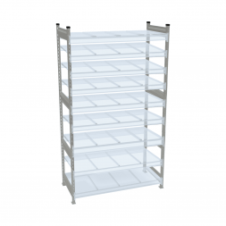 Стеллаж СТ-023 2700х1500х800 с 9 ярусами (рамы и настил - окрас)