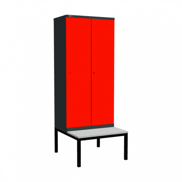 Шкаф Диком УНО-421 (RAL 7016 + RAL 3020) на подставке-скамейке