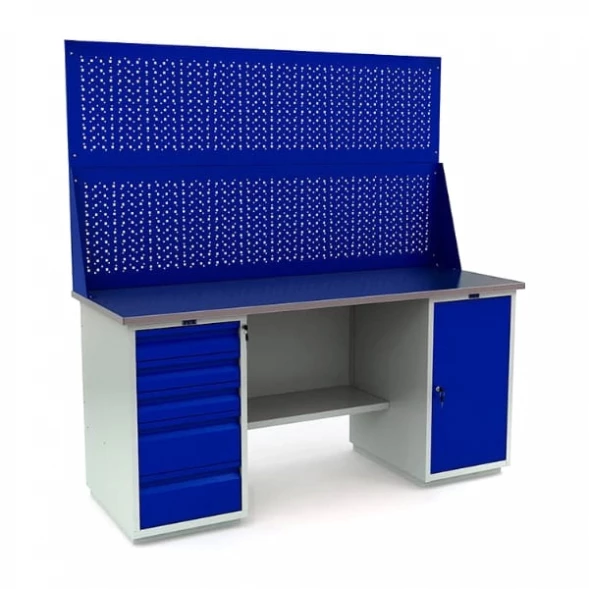 Верстак металлический комбинированный для дачи WT180.WD5/WD1.020