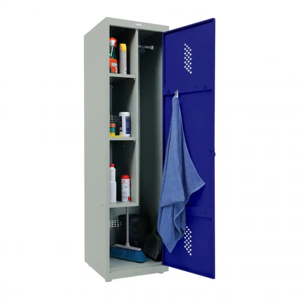 Шкаф металлический для инвентаря серый с синим