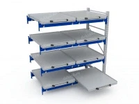 Стеллаж с выкатными платформами S-HEAVY 500 (4 яруса хранения) доп.