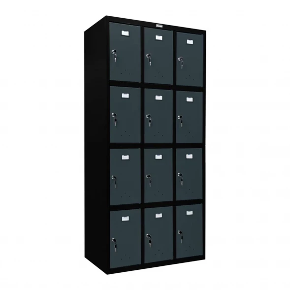 Шкаф металлический для сумок черный с графитом