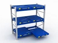 Стеллаж с выкатными платформами S-HEAVY 500 (3 яруса хранения)