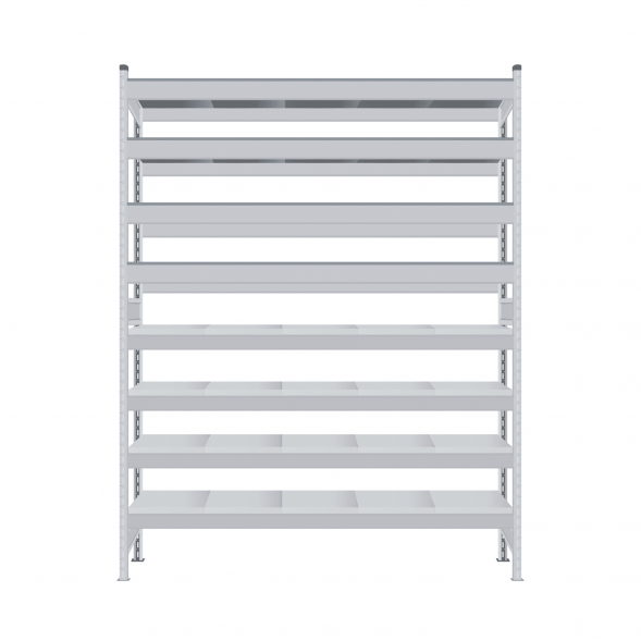 Стеллаж СТ-023 2000х1800х800 с 8 ярусами (рамы и настил - цинк)