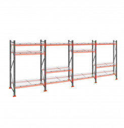 Стеллаж с выкатными платформами ДиКом 2500х7200х1000 на 3 яруса П-90