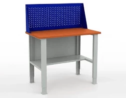 Верстак промышленный с деревянной столешницей W120.F2/F2.010.WSh