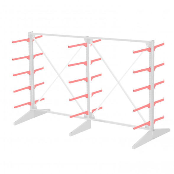 Стеллаж консольный двухсторонний Sortex 1920х3221х1280 5 ярусов