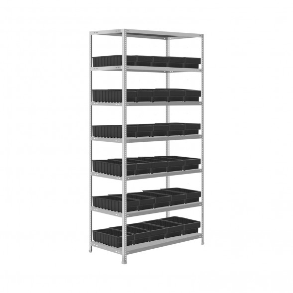 Стеллаж для метизов с 30 ящиками 1850х1000х400 7 полок