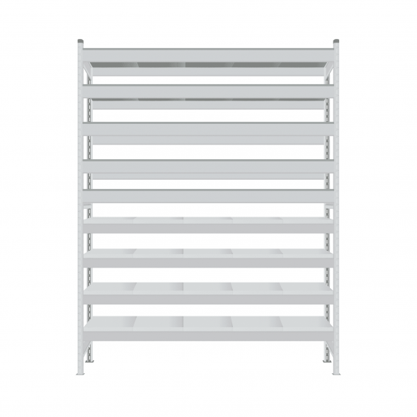 Стеллаж СТ-023 2500х1500х800 с 9 ярусами (рамы и настил - окрас)