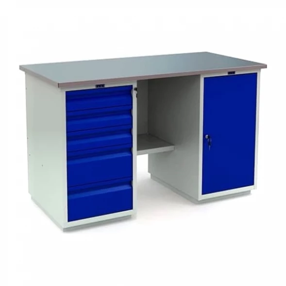 Верстак с ящиками гаражный WT140.WD5/WD1.000