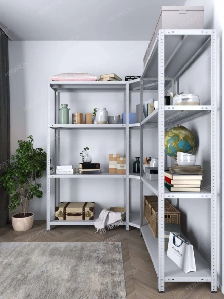 Стеллаж угловой МС 1800х1600х1600/400 мм 4 яруса