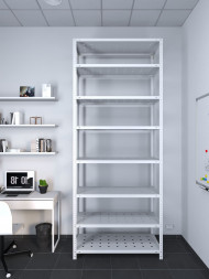 Стеллаж ТС Лайт 2500х700х600 с 8 перфорированными полками