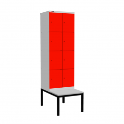 Шкаф Диком УНО-324 (RAL 7038 + RAL 3020) на подставке-скамейке