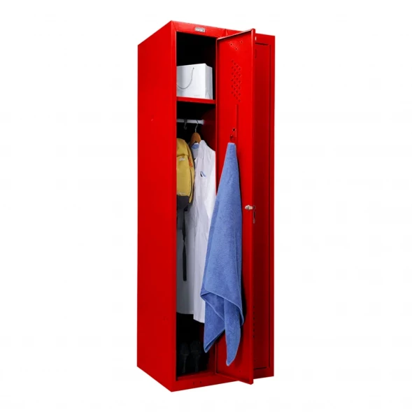 Шкаф металлический для одежды красный