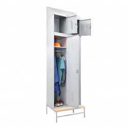 Шкаф LS-K-780 EL на скамье-подставке с антресолью + наклонная крыша