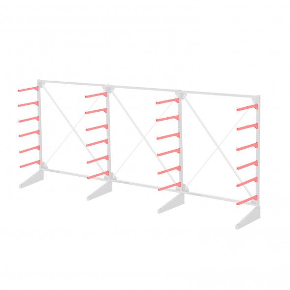 Стеллаж консольный односторонний Sortex 1920х4808х720 6 ярусов