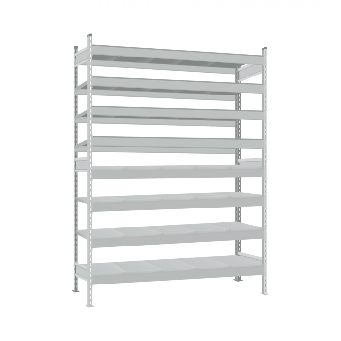 Стеллаж СТ-023 2700х1800х800 с 8 ярусами (рамы и настил - окрас)