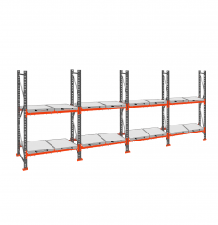 Стеллаж с выкатными платформами ДиКом 2000х7200х1000 на 2 яруса