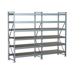 Стеллаж SGR-V 2500х1800х600 6 ярусов (рамы, балки, настил - цинк) ОС