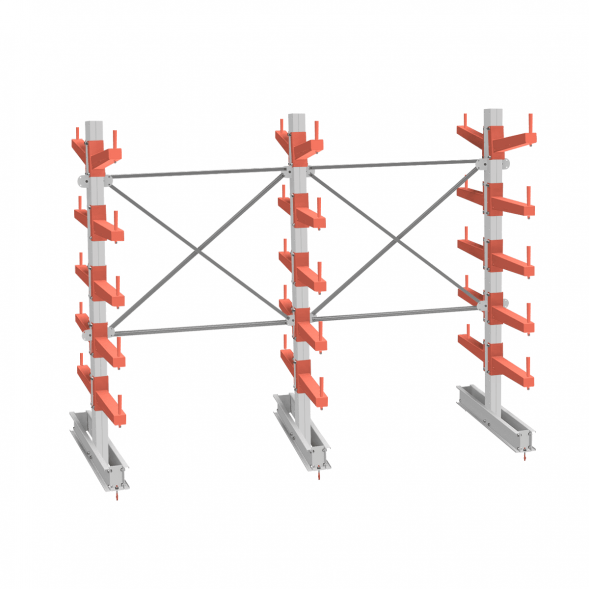 Стеллаж консольный СТ-062 2450х3160х1400 5 ярусов +О двухсторонний