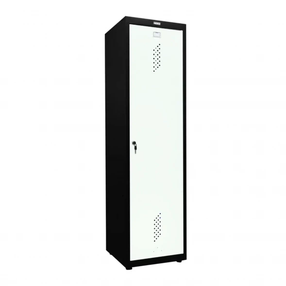 Шкаф металлический для инвентаря черный с белым