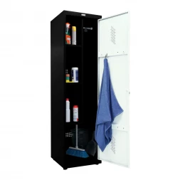 Шкаф металлический для инвентаря черный с белым