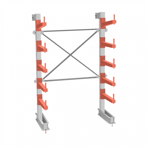 Стеллаж консольный СТ-062 2450х1660х830 5 ярусов +О односторонний