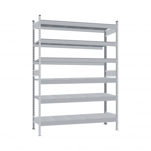 Стеллаж СТ-023 2200х1800х600 с 6 ярусами (рамы и настил - цинк)