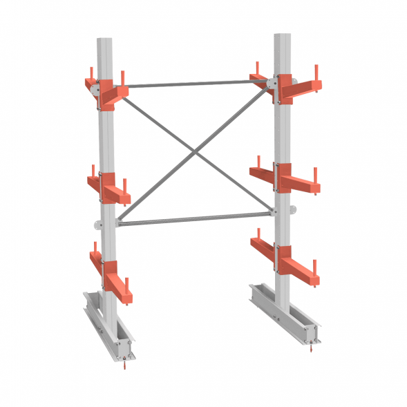 Стеллаж консольный СТ-062 2450х1660х1400 3 яруса +О двухсторонний