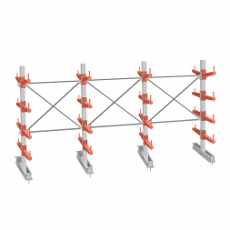 Стеллаж консольный СТ-062 2450х4660х1400 4 яруса +О двухсторонний