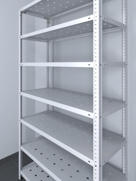 Стеллаж ТС Лайт 1500х1200х300 с 7 перфорированными полками