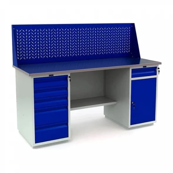 Верстак с экраном в сарай модульный WT180.WD5/WD2.010