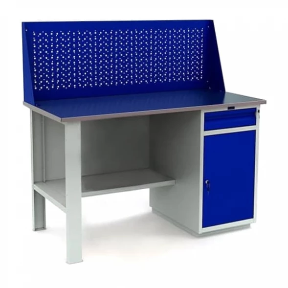 Верстак металлический для дачи с перфопанелью WT140.F1/WD2.010