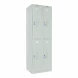 Шкаф металлический четырехсекционный светло-серый