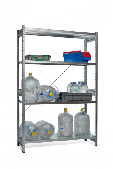 Стеллаж СТ-031 цинк 2279х1300х500 4 полки до 200 кг