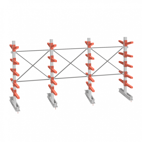 Стеллаж консольный СТ-062 2450х4660х1400 5 ярусов двухсторонний