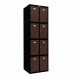 Шкаф металлический для личных вещей черный с коричневым