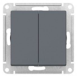 Выключатель двухклавишный ATLASDESIGN схема 5 10АХ механизм грифель ATN000751