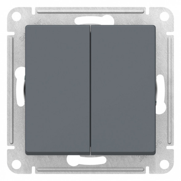 Выключатель двухклавишный ATLASDESIGN схема 5 10АХ механизм грифель ATN000751